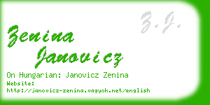 zenina janovicz business card